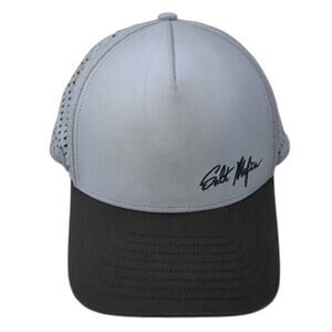 Salt Mafia Grey Black Snapback Performance Hat Perforated Curved Brim Cap